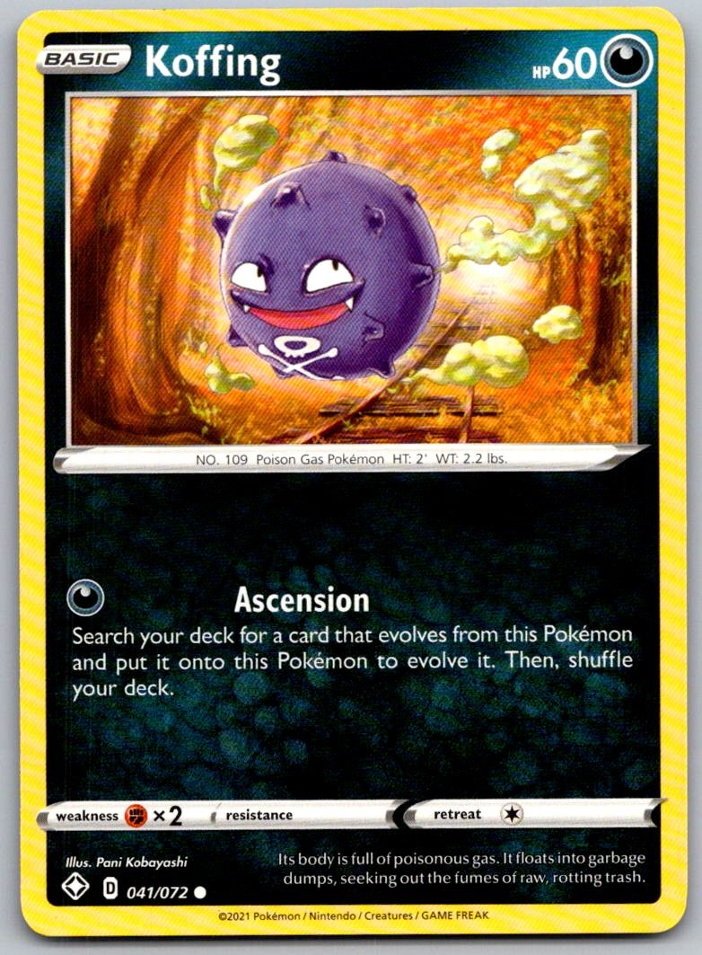 Koffing 041/072 Common Shining Fates Pokemon Near Mint