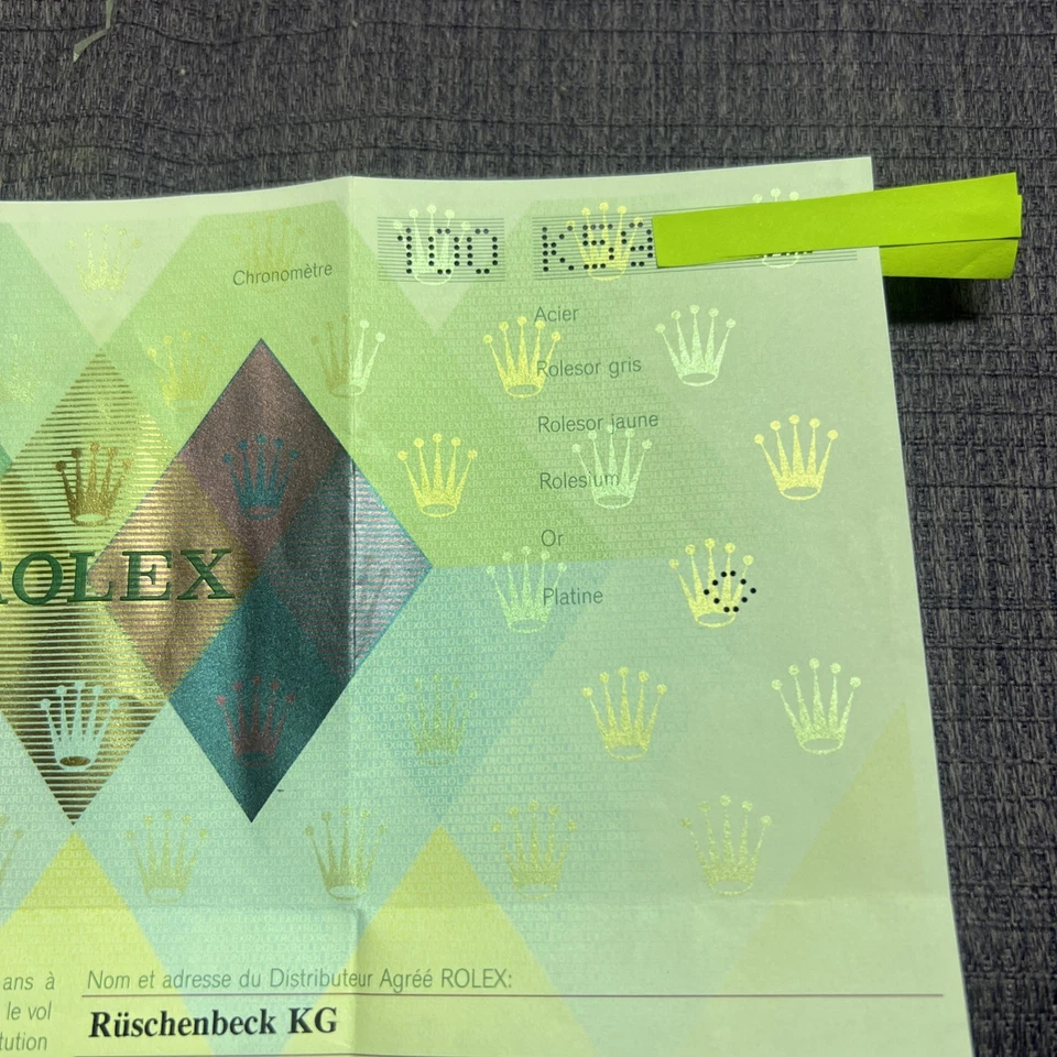 Rolex Certificado Garantía Garantía Rolex Day-Date 18946/K59xxxx Foto 2 de 4