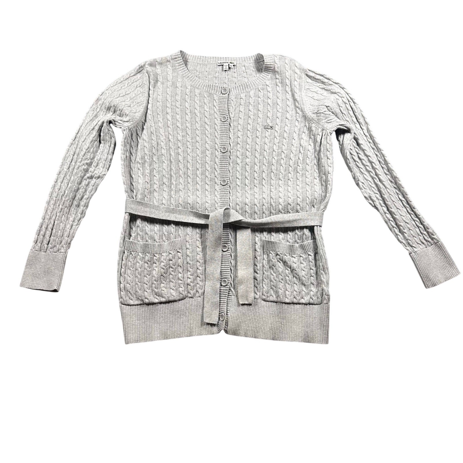 Lacoste Cableknit Belted Button Down Cardigan Wom… - image 7