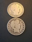 Lot (2) 1908-P & 09-P Barber Half Dollar Coins