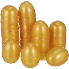 24 Pcs Golden Plastic Eggs Easter Empty Openable Eggs For Party