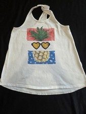 Abercrombie Kids White Pineapple/Glasses Print Tank Top 9/10