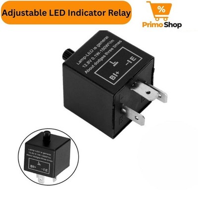 Adjustable LED Indicator Relay 3 Pin 12v Fast Fix Flasher Motorbike Motorcycle