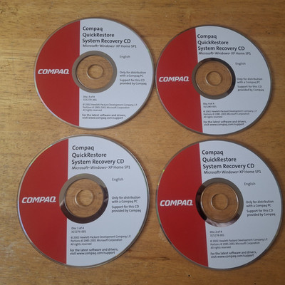 COMPAQ QUICKRESTORE SYSTEM RECOVERY DISC CD XP HOME SP1