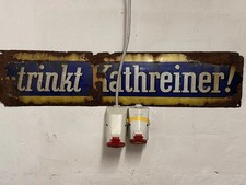 Wunderschönes Emaille- Werbe Schild :„trinkt  Kathreiner „  ca. 100X 23
