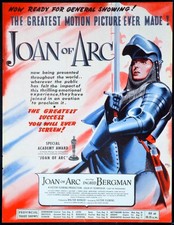 JOAN OF ARC 1948 Ingrid Bergman, Jose Ferrer, Francis L. Sullivan TRADE ADVERT