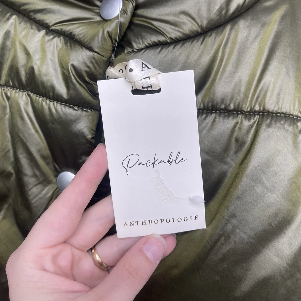 Chaleco Anthropologie Pilcro Mujer Talla Única Embalable Puffer Lateral Corbata Verde Nuevo con Etiquetas Foto 4 de 4