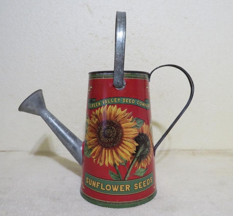 Decorative Garden Watering Can Sprinkler Green Valley Seed Co. Sunflower Seeds