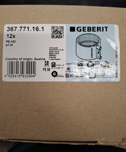 Geberit 367.771.16.1 – Boccola Elettrica In PE Per Tubazioni, Diametro 110 Mm, Linea Silent DB20