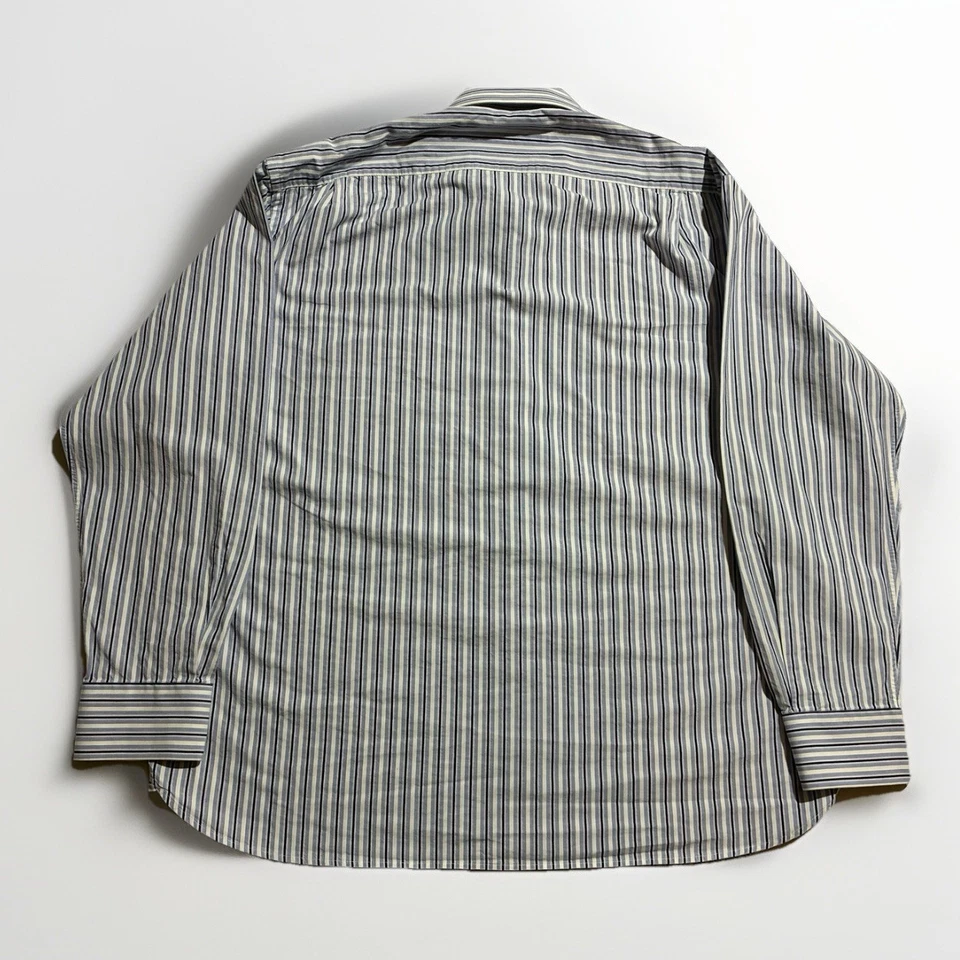 Camisa de vestir Givenchy para hombre azul a rayas XL 100 % algodón logotipo bordado de Tailandia Foto 2 de 4