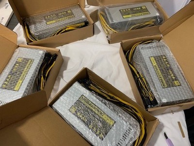 Lot of 5 LX2000W 12V Crypto Mining Power Supplies 90 plus platinum Bojiafengshen