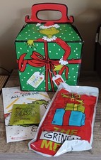 McDonald's 2025 Grinch Meal Box - w/Bag Unopened Socks GRINCH Dill Salt NEW