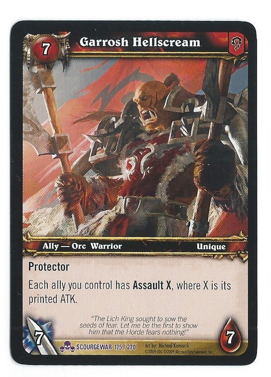 2009 WoW TCG Scourgewar Garrosh Hellscream #175/270 Epic World of Warcraft