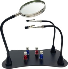 Sutekus Helping Hands for Soldering PCB Circuit Board Holder with 2.5X Black 