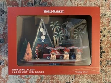 World Market Laser Cut Wood Mid Century Modern House LED Holiday Decor NWT 2025