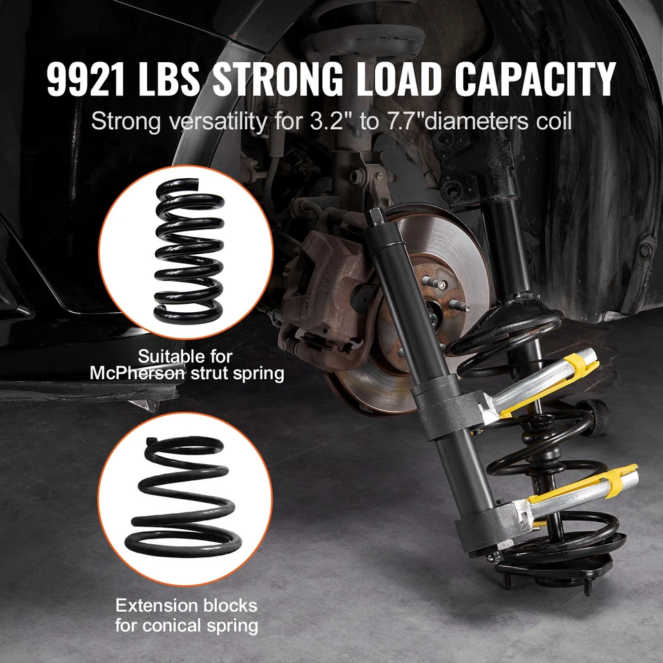 4500kg Coil Spring Strut Compressor Clamp Shock Absorber Suspension 3 Pcs Tool - Image 2 of 4