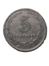 1928 Argentina 5 Centavos Coin