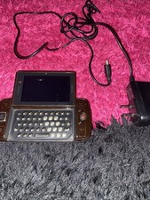 Vintage 2007 T-Mobile Sidekick LX Sharp Cell Phone, Brown For Parts Charger