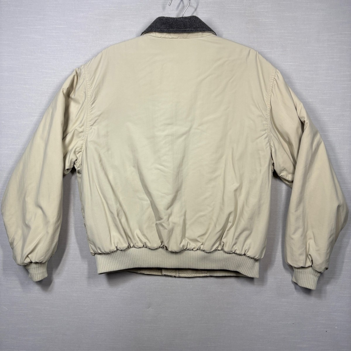 Vintage Eddie Bauer Windfoil Jacket Mens XL Beige Nylon Fleece