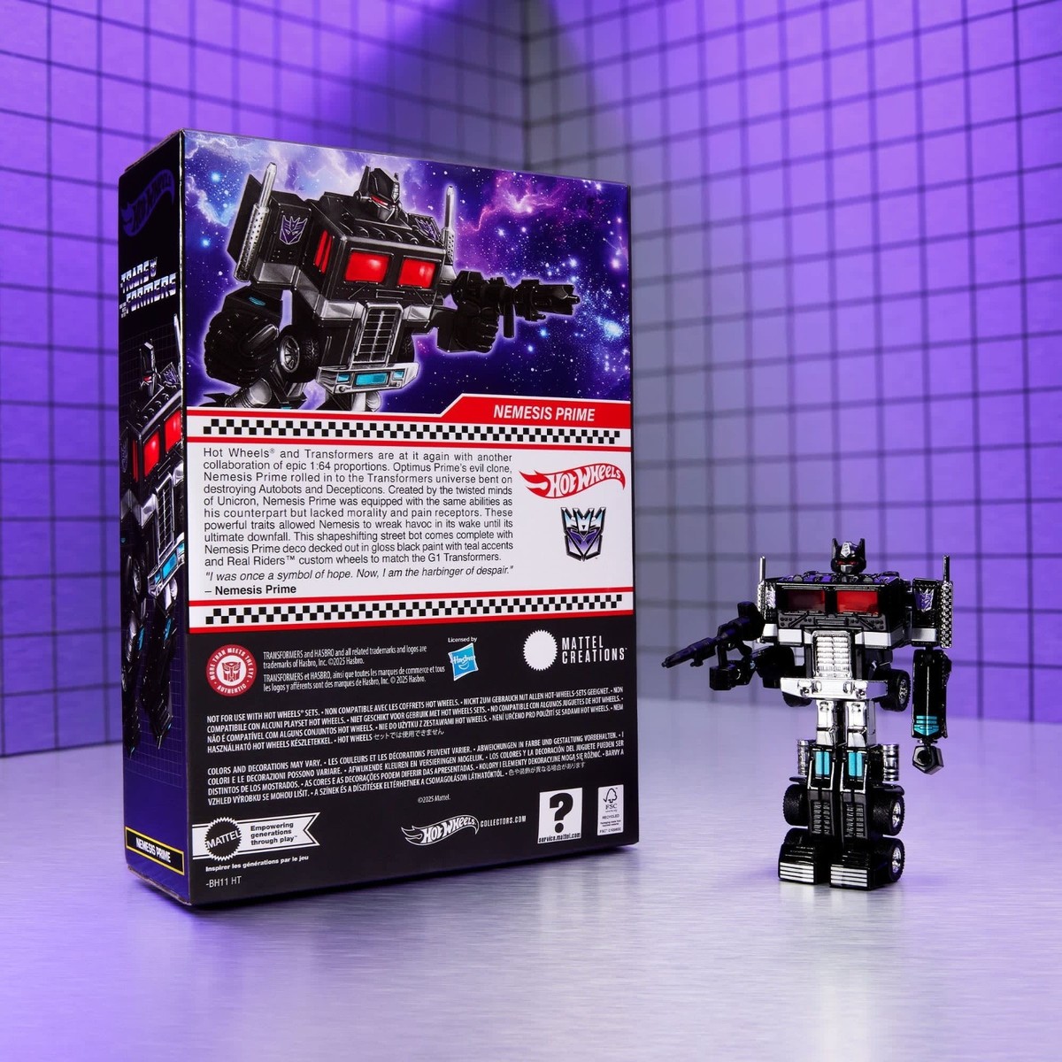 Hot Wheels X Transformers Nemesis Prime RLC - In hand Brand new