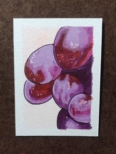 ACEO Original Grapes Mixed Media Painting Art Card
