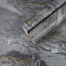 Matte Marble Wallpaper Peel and Stick Waterproof Dark Grey Contact Paper for Cou