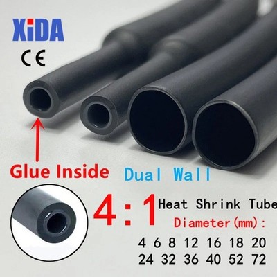 Heat Shrink Tube Dual Wall 4:1 Adhesive 1M 6-72mm Cable Repair Genuine