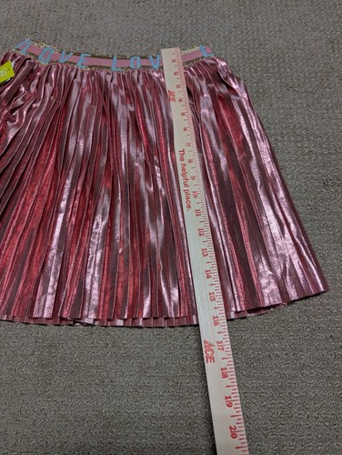 NWT 365 Kids From Garanimals Shiny Pink Foil Pleated Skirt Girls Sz 10 Swiftie - Picture 5 of 8