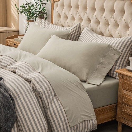 Ultra Soft Jersey T-Shirt Cotton Deep Pocket Sheets Set 4pc Bedding Q/K/F/T/CK - Picture 8 of 182
