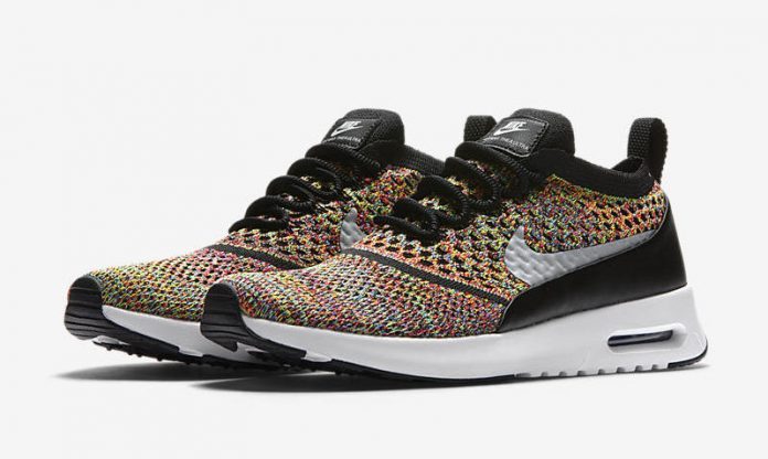 NIKE AIR MAX THEA ULTRA FK FLYKNIT "MULTI-COLOR" Rainbow Women's 8.5 Racer Shoes image 10