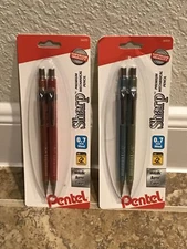 PENTEL 0.7mm SHARP AUTOMATIC PENCILS Metallic Barrel Pink Green New #2 Lead