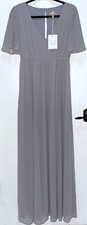 NWT Women's Medium Show Me Your Mumu Emily Chiffon Gray Maxi Bridesmaid Dress