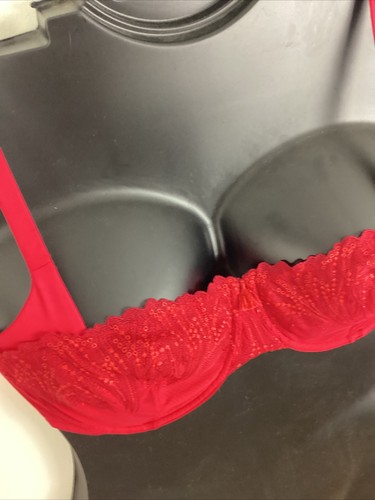 NWT Montelle Intimates Bra 32F 38D RED Lace Cup Balconette Sexy 9272 New - Picture 6 of 12