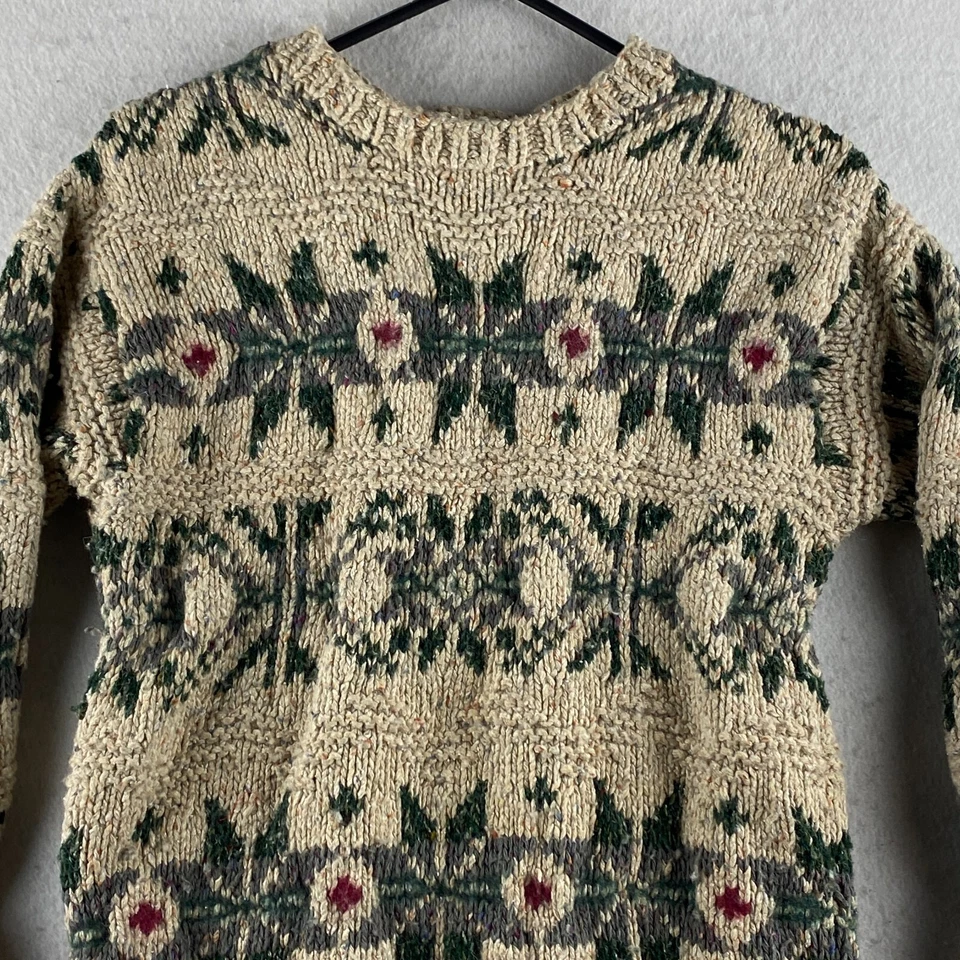 Suéter limitado tejido a mano para mujer pequeño S multicolor suéter mezcla de lana y seda Foto 2 de 4