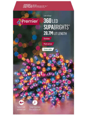 Premier Multi Action LED Supabrights With Timer 360 Bulb Rainbow 