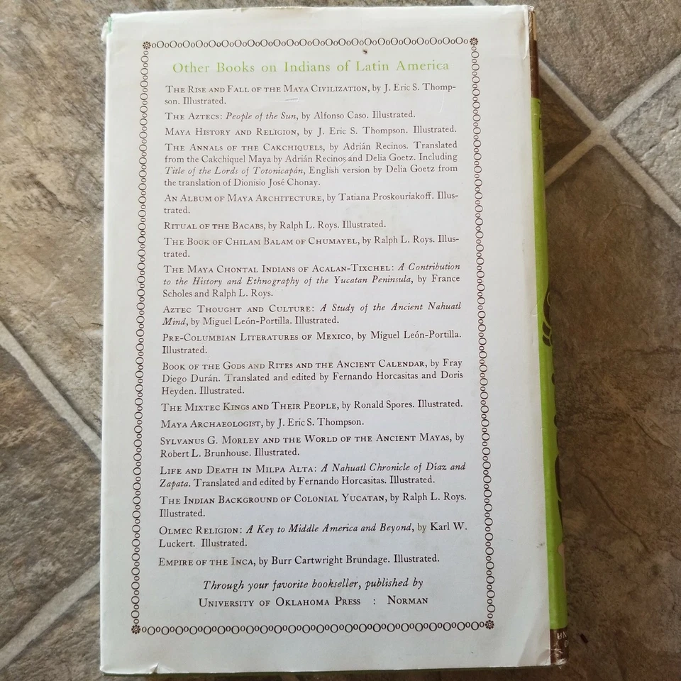 POPOL VUH The Sacred Book of the ancient Quiche  Maya R.G. Morley DJ/HC 1965  - Image 2 of 4