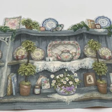 Expressions Blonder Home Wallpaper Border Flowers Cottage China Cupboard