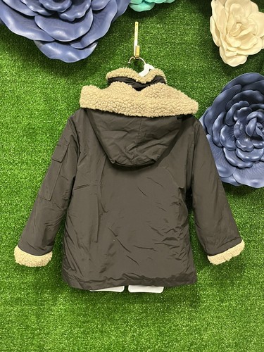 Corky And Company Black Fuzzy Hooded Coat Size 4 - Picture 7 of 10