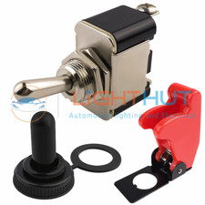 125VAC 15A On Off Toggle Switch Waterproof/ Aircraft Style Cover Screw Terminals