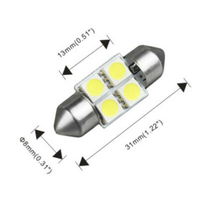14Pcs LED Interior Package Kit For T10 36mm Dome License Plate Lights White Parking Lights Bulb Auto Door Lamp 14 Led Interior Package Kit White
