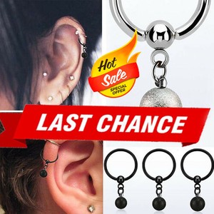 Black PVD Plated 316L Steel Ball Closure Ring 16G 3/8"-1/2" Hanging Frosted Ball Black PVD Plated 316L Steel Ball Closure Ring 16G 3/8"-1/2" Hanging Frosted Ball