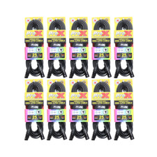 10 Pack of Pro X 25 Ft. DMX XLR3-M to XLR3-F Premium Cables