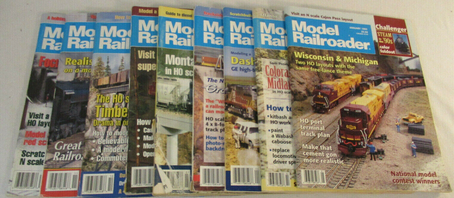 1995 Model Railroader Magazine  - 9 Issues