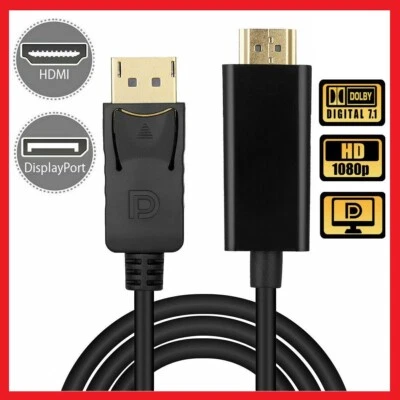 MARKENLOS Display Port DP a HDMI Cavo Adattatore Convertitore Audio Video PC HDTV 1080P 60Hz