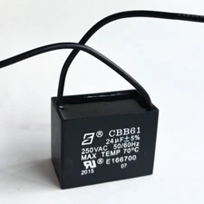 CBB61 24mfd 24uF 250V VAC 50/60Hz MOTOR START RUN Fan Capacitor US STOCK