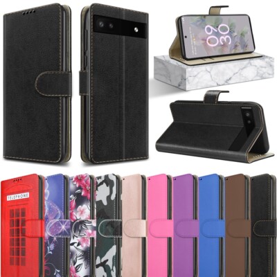 Für Google Pixel 7a Hülle, Slim Leder Wallet Flip Ständer Stoßfest Handy Cover