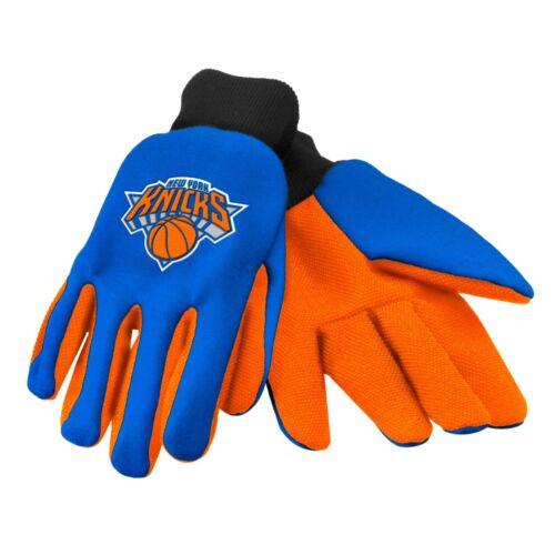 New York Knicks Gloves Sports Logo Utility Work Garden NEW Colored Palm - Picture 1 of 1