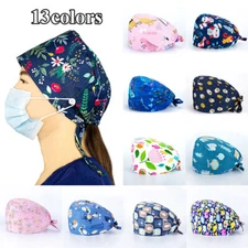 Surgical Scrub Cap Doctor Nurse Cotton Bouffant Adjustable Head Cover Print Hat❀