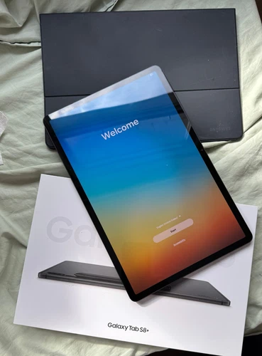 Samsung Galaxy Tab S8+ plus SM-X800 128 GB Wi-Fi 12.4 bundle +pen and book cover