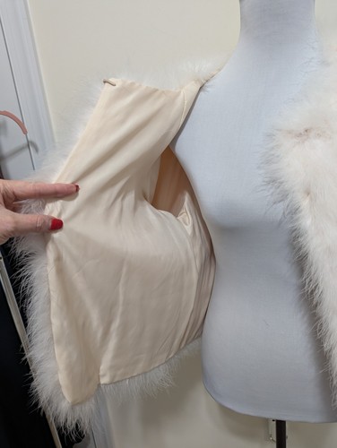 Annabelle New York BHLDN Women Blush Ivory Marabou Feather Bolero Jacket Shrug L - Picture 7 of 15